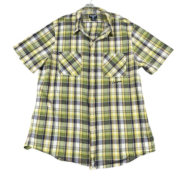Polo Ralph Lauren Other - Men's Polo Ralph‎ Lauren Jeans 100% Cotton Short Sleeve Plaid Button Dn XXL 0033